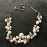 American Eagle Outfitters Jewelry | Beaded Pearl Necklace | Color: Silver/White | Size: Os