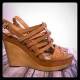 Coach Shoes | Coach Elvira Vachetta Platform Wedges Natural | Color: Tan | Size: 10