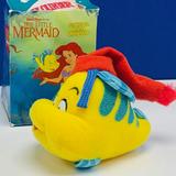 Disney Holiday | Flounder Little Mermaid Plush Christmas Ornament | Color: Blue/Yellow | Size: Os