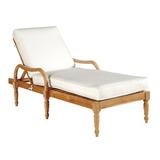 Ceylon Teak Chaise 2-Piece Replacement Cushion Set Canopy Stripe Kiwi/Sand Sunbrella - Ballard Designs