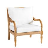 Ceylon Teak Lounge Chair 2-Piece Replacement Cushion Set Canvas Black Sunbrella - Ballard Designs