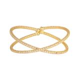 Regal Jewelry Women's Bracelets gold - Crystal & 18k Gold-Plated X Cuff