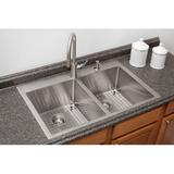 Franke Vector Stainless Steel 23" L x 20" W Dual Mount Kitchen Sink w/ Basket Strainer Stainless Steel in Gray, Size 9.0 H x 22.5 W x 19.5 D in