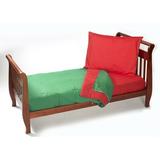 Harriet Bee Dehaven Solid Reversible 4 Piece Toddler Bedding Set Cotton Blend in Red/Green | Wayfair 501td red/green