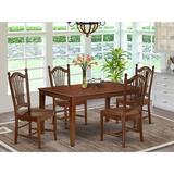 Alcott Hill® Marcie 5 - Piece Rubberwood Solid Wood Dining Set Wood in Brown | Wayfair ACE7C8E4D0CF4849A97C91BB4A20783B