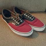 Vans Shoes | Leather And Canvas Vans 10.5 | Color: Black/Red | Size: 10.5
