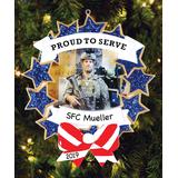 Personalized Planet Ornaments - Armed Forces 'Proud To Serve' Picture Frame Personalized Ornament
