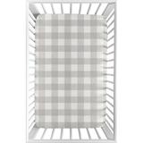 Sweet Jojo Designs Buffalo Check Mini Fitted Crib Sheet Cotton in Gray/White, Size 24.0 W x 38.0 D in | Wayfair MiniSheet-BuffaloCheck-GY-WH-PRT