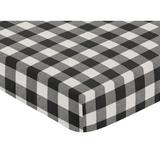 Sweet Jojo Designs Buffalo Check Fitted Crib Sheet Cotton in Gray/White/Black, Size 28.0 W x 52.0 D in | Wayfair CribSheet-BuffaloCheck-BK-WH-PRT