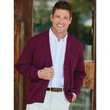 Men's John Blair® Cable Front Cardigan, Wine Red M Regular