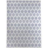 Blue/Brown Area Rug - House of Hampton® Langston Ivory/Blue Rug Polyester in Blue/Brown, Size 108.0 W x 0.08 D in | Wayfair