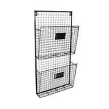 Gracie Oaks Berkman 2 Pocket Wall Storage Organizer w/ Mail Storage Metal in Gray, Size 26.0 H x 12.0 W x 3.5 D in | Wayfair