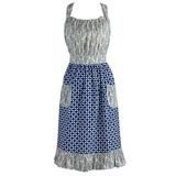August Grove® Mixed Print Vintage Apron Cotton in Blue/White, Size 30.0 W in | Wayfair A7DF9E8C842B4339BD86D32709959382