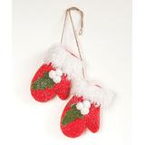 The Holly Hearth Ornaments - Red & Green Holly Mitten Pair Ornament
