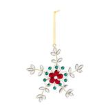 The Holiday Aisle® Metal Snowflake w/ Gems Holiday Shaped Ornament Plastic in Red, Size 5.5 H x 5.5 W x 0.13 D in | Wayfair