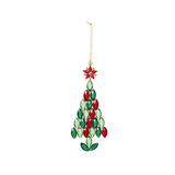 The Holiday Aisle® Metal Gems Tree w/ Star Holiday Shaped Ornament Plastic in Green, Size 6.25 H x 2.37 W x 0.13 D in | Wayfair