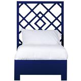 David Francis Furniture Darien Low Profile Standard Bed Wood in Blue/Brown, Size 64.0 H x 42.0 W x 80.0 D in | Wayfair B4505BED-T-S137
