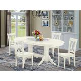 August Grove® Woosley 5 - Piece Rubberwood Solid Wood Dining Set Wood in Brown/White, Size 30.0 H in | Wayfair 79C5185EAE4D421D9615D85FA49795DB