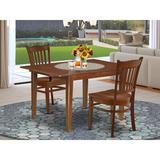 Winston Porter Aletha 3 Piece Extendable Solid Wood Dining Set Wood in Brown | Wayfair F6C6C76BE42D4BD89C35892C68923BDB