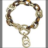 Michael Kors Accessories | Michael Kors Tortoise Gold Tone Toggle Bracelet | Color: Brown/Gold | Size: Os