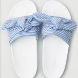 American Eagle Outfitters Shoes | A&E Blue And White Pool Slides | Color: Blue/White | Size: 9