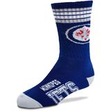 Youth For Bare Feet Winnipeg Jets 4-Stripe Deuce Quarter-Length Socks