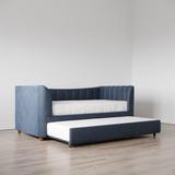 Little Seeds Valentina Twin Daybed w/ Trundle Wood/Upholstered in Gray, Size 36.0 H x 45.0 W x 83.5 D in | Wayfair 4403439LS