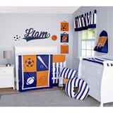 Harriet Bee Matterson Sports 6 Piece Crib Bedding Set Cotton Blend in Blue/Orange, Size 12.0 W in | Wayfair 7D56BDA3C01446CF8F1AF83DC860B2F2