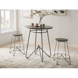 17 Stories Watson 3 Piece Counter Height Dining Set Wood/Metal in Brown/Gray, Size 36.0 H in | Wayfair C36DA8F6F50E42D888A21D0133457C9E