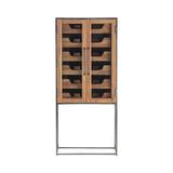 Union Rustic Kangley Elevated Glass & Metal Bar Cabinet Wood/Metal in Brown, Size 60.0 H x 14.0 D in | Wayfair E70EB07509A844CAAE15489AEC18CA95