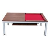 Playcraft Glacier 7' Pool Table w/ Dining Top & Steel Legs Metal in Brown/Gray/Red, Size 31.0 H x 84.5 W in | Wayfair WPTGLAWHT07