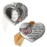 The Holiday Aisle® 2 Piece Remembering Loved Ones Ornament Set Metal in Gray/Yellow, Size 3.0 H x 2.5 W x 1.0 D in | Wayfair