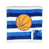 Sweet & Soft Boys' Receiving and Stroller Blankets Blue - 30'' x 40'' Blue Stripe Basketball Squeaking Stroller Blanket