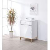 Ottey Cabinet in White High Gloss & Gold - Acme Furniture 92543