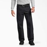 Dickies Men's Relaxed Fit Straight Leg Sanded Duck Carpenter Pants - Rinsed Black Size 42 32 (DU336)