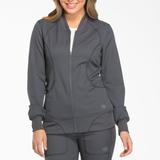 Dickies Women's Dynamix Zip Front Scrub Jacket - Pewter Gray Size M (DK330)