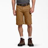 Dickies Men's Relaxed Fit Duck Carpenter Shorts, 11" - Rinsed Brown Size 32 (DX250)