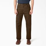 Dickies Men's Relaxed Fit Straight Leg Heavyweight Duck Carpenter Pants - Rinsed Timber Brown Size 44 30 (1939)