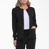Dickies Women's Eds Essentials Snap Front Scrub Jacket - Black Size XL (DK305)