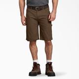 Dickies Men's Relaxed Fit Duck Carpenter Shorts, 11" - Rinsed Timber Brown Size 36 (DX250)