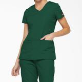 Dickies Women's Eds Signature V-Neck Scrub Top With Pen Slot - Hunter Green Size 2Xl (85906)