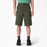 Dickies Men's Loose Fit Flat Front Work Shorts, 13" - Olive Green Size 40 (42283)