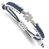 "Women's New York Mets Stainless Steel Adjustable Cord Bracelet"