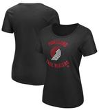 Women's Majestic Black Portland Trail Blazers The Main Thing T-Shirt