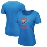 Women's Majestic Blue Oklahoma City Thunder The Main Thing T-Shirt