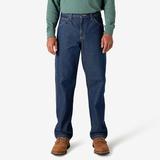 Dickies Men's Relaxed Fit Carpenter Heavyweight Jeans - Rinsed Indigo Blue Size 33 30 (1993)