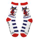 Everything Legwear Socks white - Pete the Cat White & Blue 'Groovy' Crew Socks - Adult