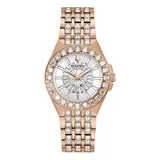 Bulova Women's Rose Gold-Tone Crystal Baguette Watch - 98L268, Size: Medium, Pink