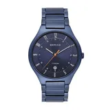 BERING Men's Titanium Watch - 11739-797, Size: Large, Blue