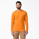 Dickies Men's Big & Tall Long Sleeve Heavyweight Crew Neck T-Shirt - Orange Size Lt LT (WL450)